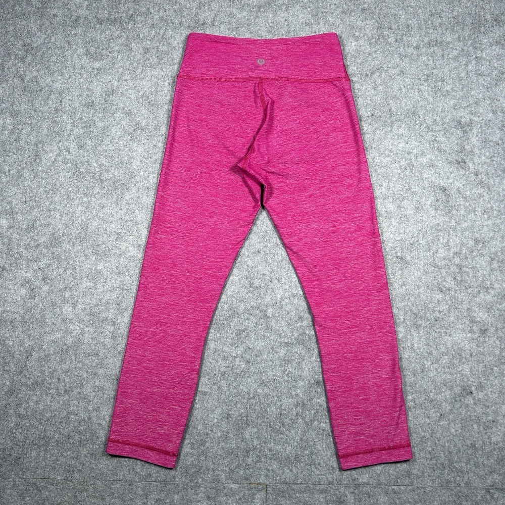 Lululemon Athletica Capri Leggings Women's Size 2 Pink Running Yoga 21" Inseam